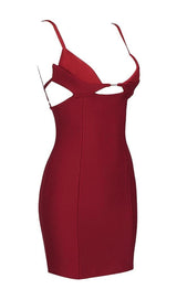 HOLLOW OUT MINI BANDAGE DRESS IN BIACK