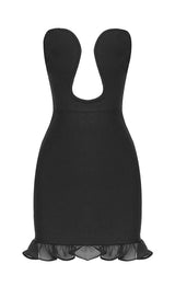 STRAPLESS BANDAGE MINI DRESS IN BLACK