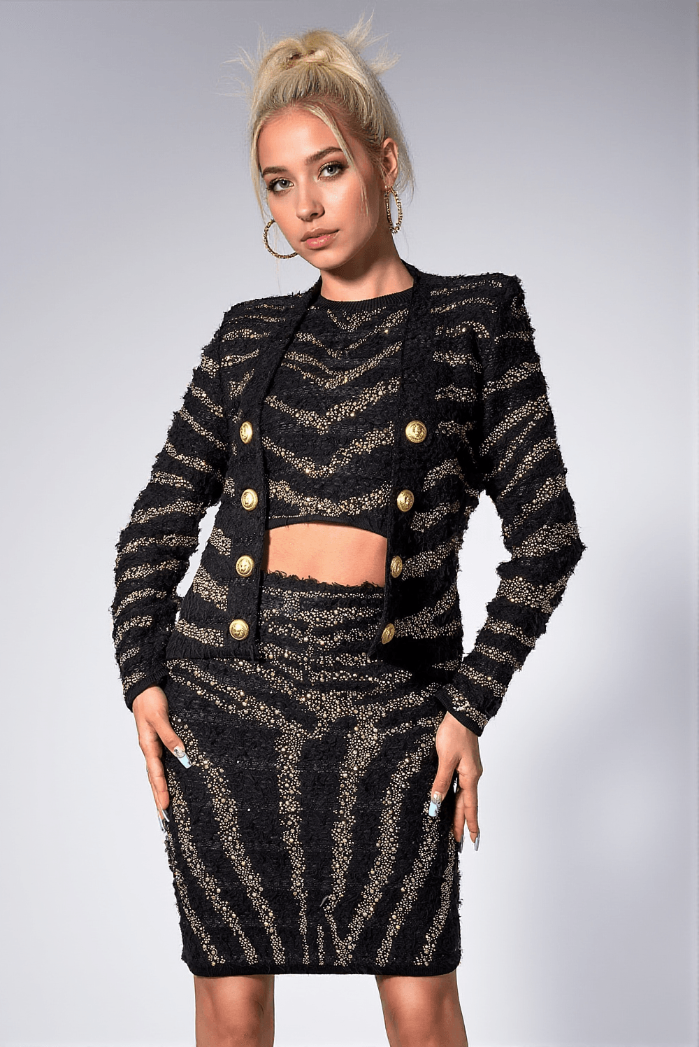 GALILEE RHINESTONE BUTTON 3 PIECE SET