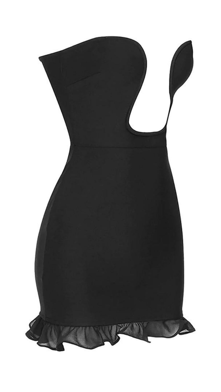 STRAPLESS BANDAGE MINI DRESS IN BLACK