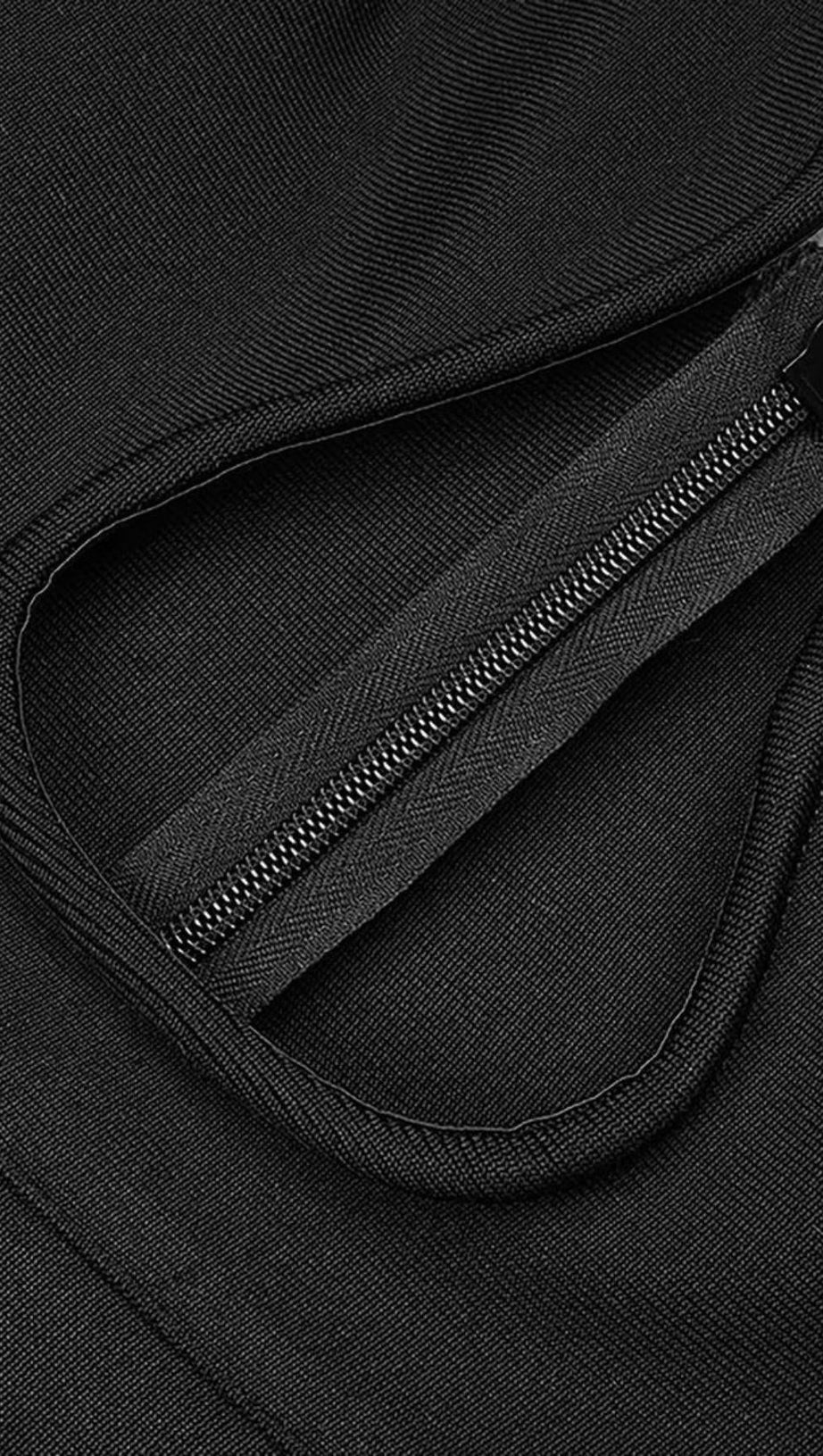 STRAPLESS BANDAGE MINI DRESS IN BLACK