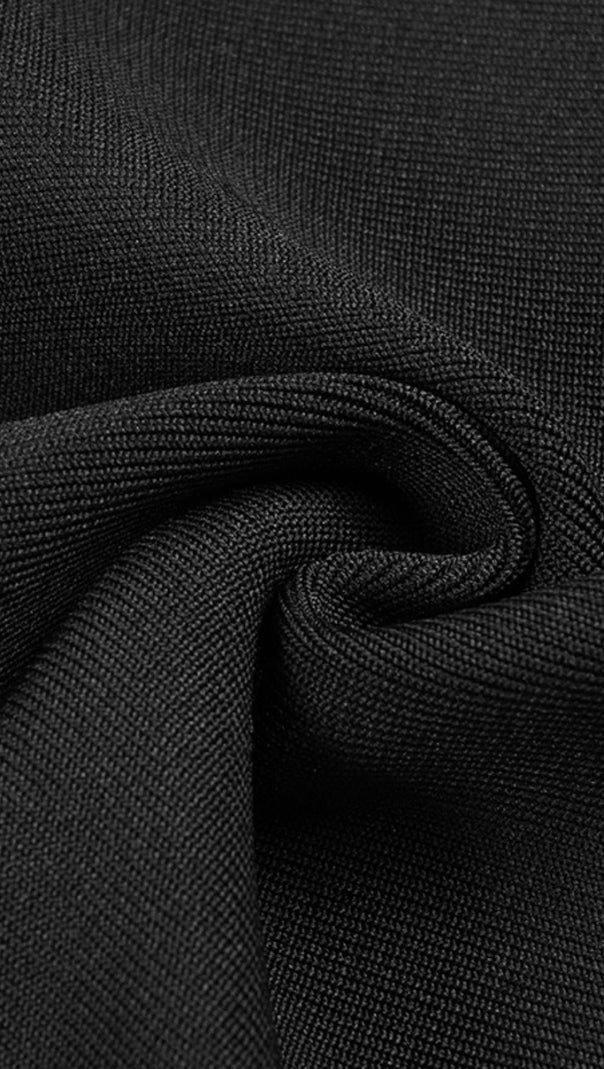 ABITO MIDI CON TAGLI IN NERO