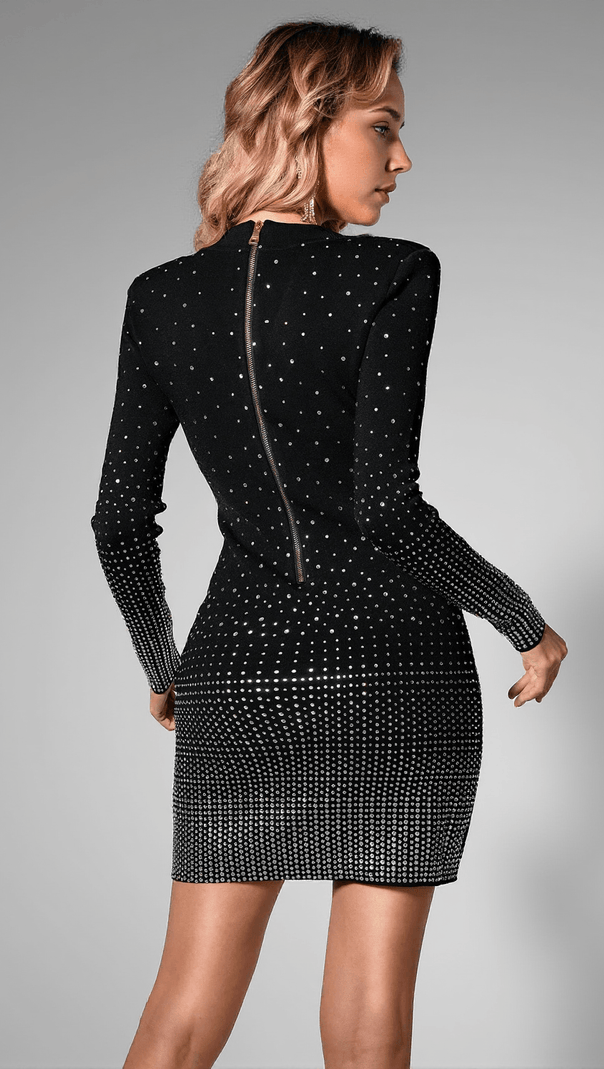 AIIZIE DALIAH SEQUIN V-NECK LONG SLEEVE DRESS - product image