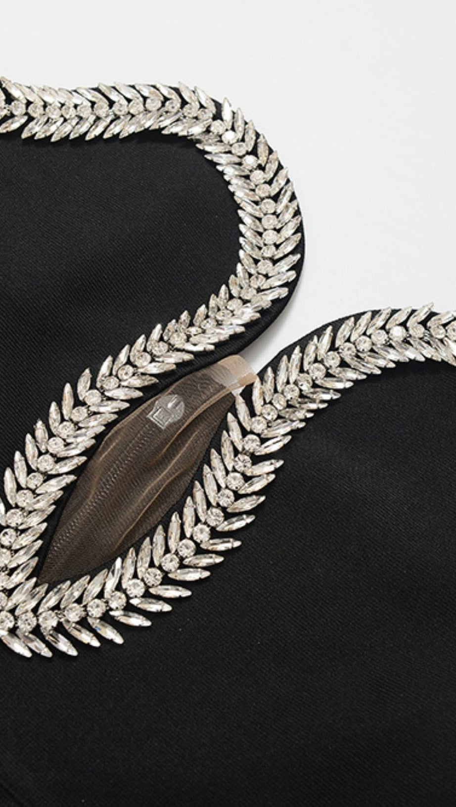 CRYSTAL EMBELLISHED  MIDI DRESS IN BIACK