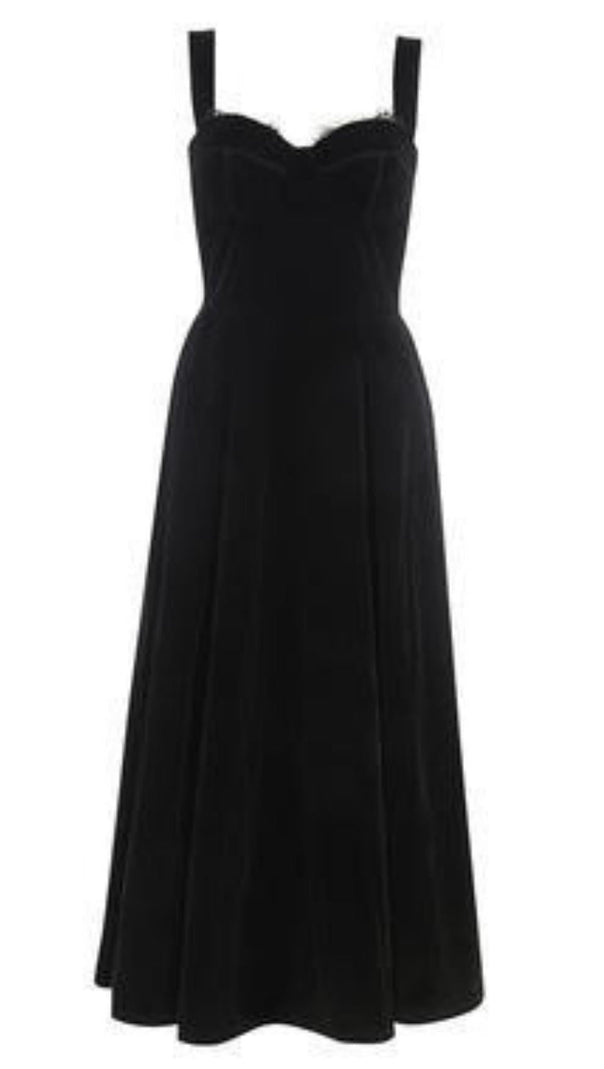 AIIZIE VELVET TYPE A DRESS IN BLACK - product image