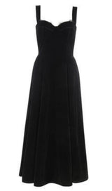 VELVET Type A  DRESS IN BLACK