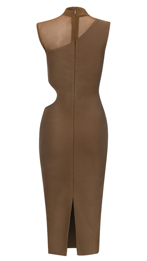 AIIZIE CUT OUT MIDI DRESS IN BROWN - product image