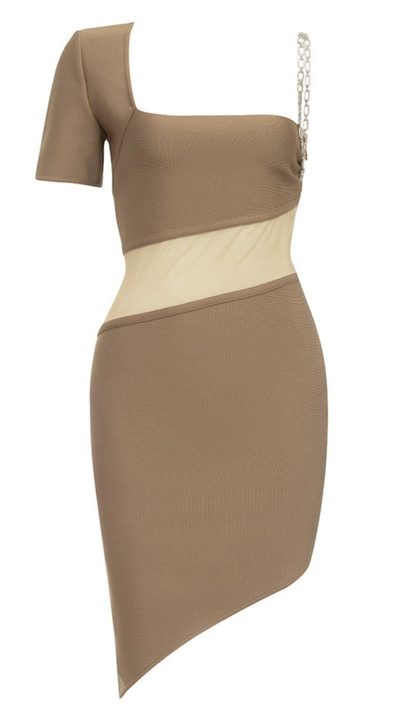 TIGHT MADI DRESS IN BROWN