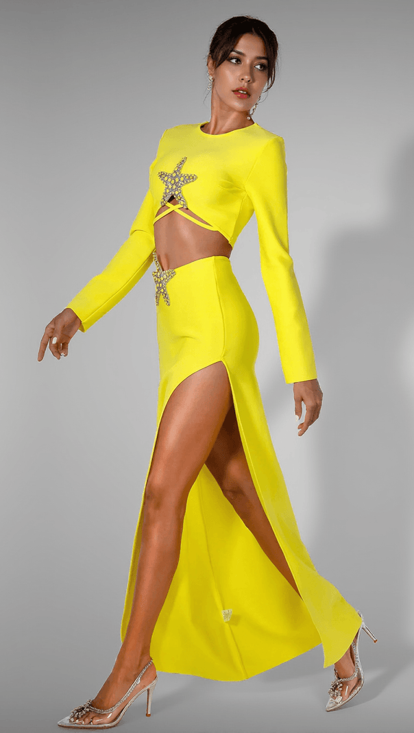 AIIZIE DAELA STAR HIGHT SLIT 2 PIECE DRESS SET - product image