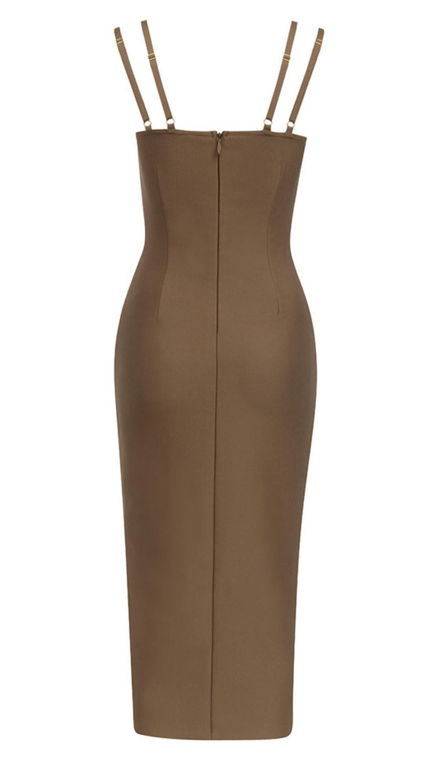 AIIZIE CORSET MAXI DRESS IN BROWN - product image