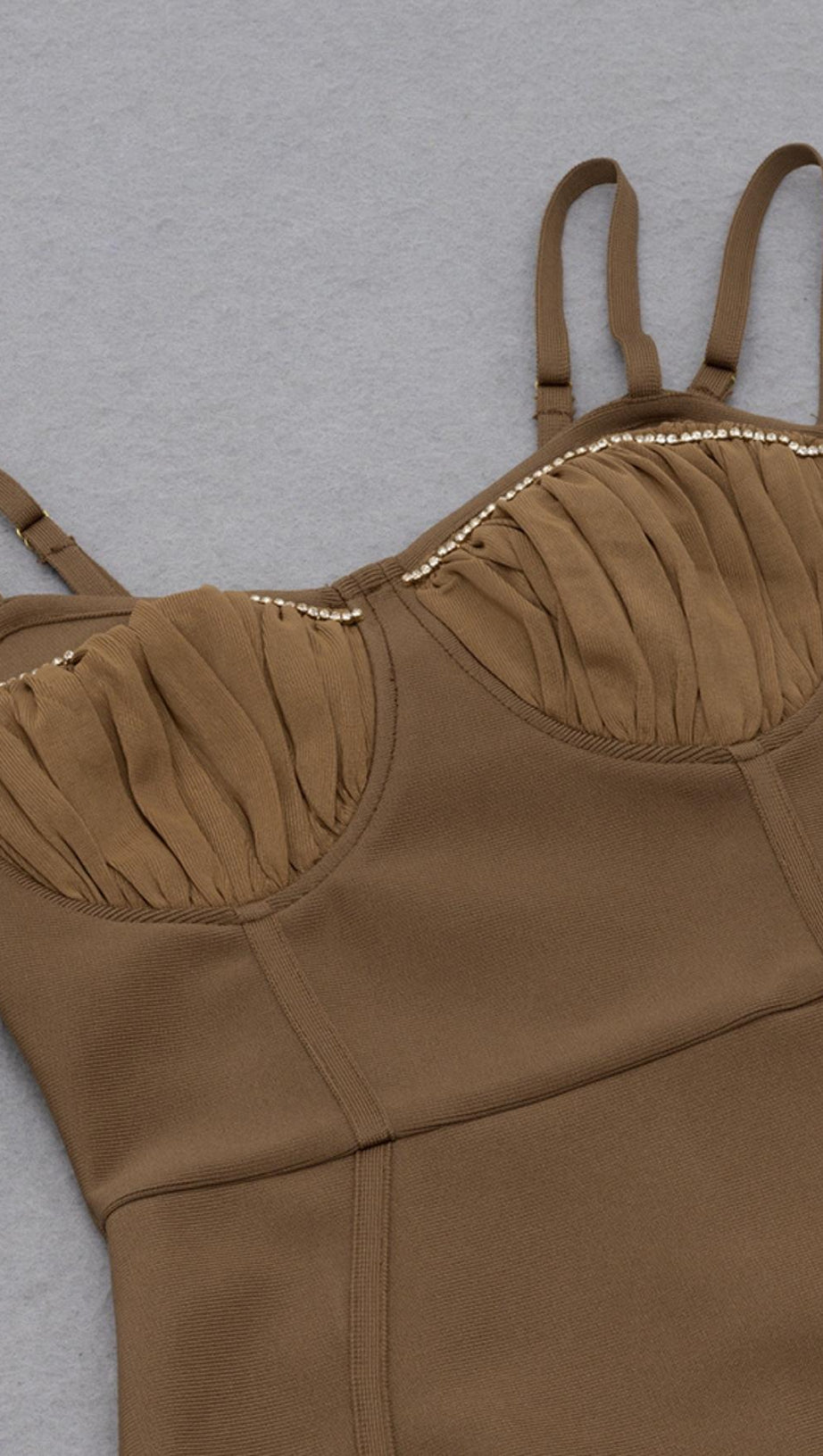 CORSET MAXI DRESS IN BROWN