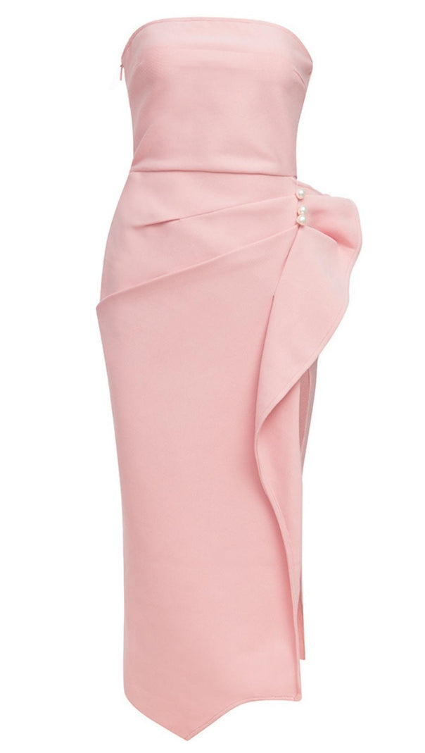 AIIZIE STRAPLESS MIDI DRESS IN PINK - product image