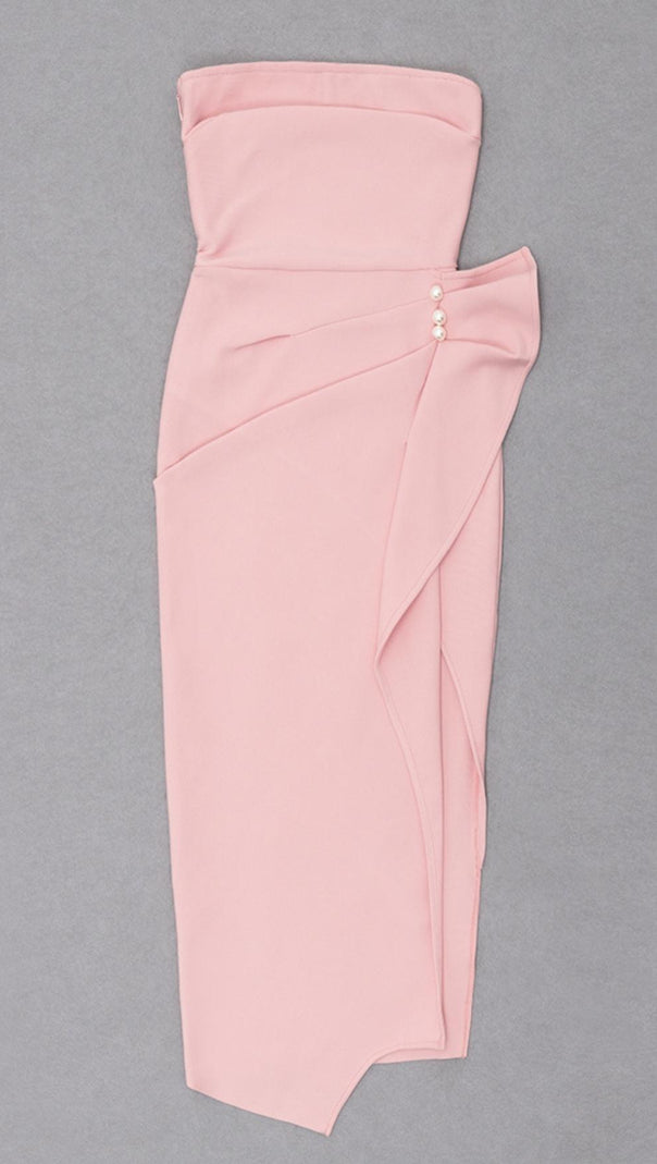 AIIZIE STRAPLESS MIDI DRESS IN PINK - product image