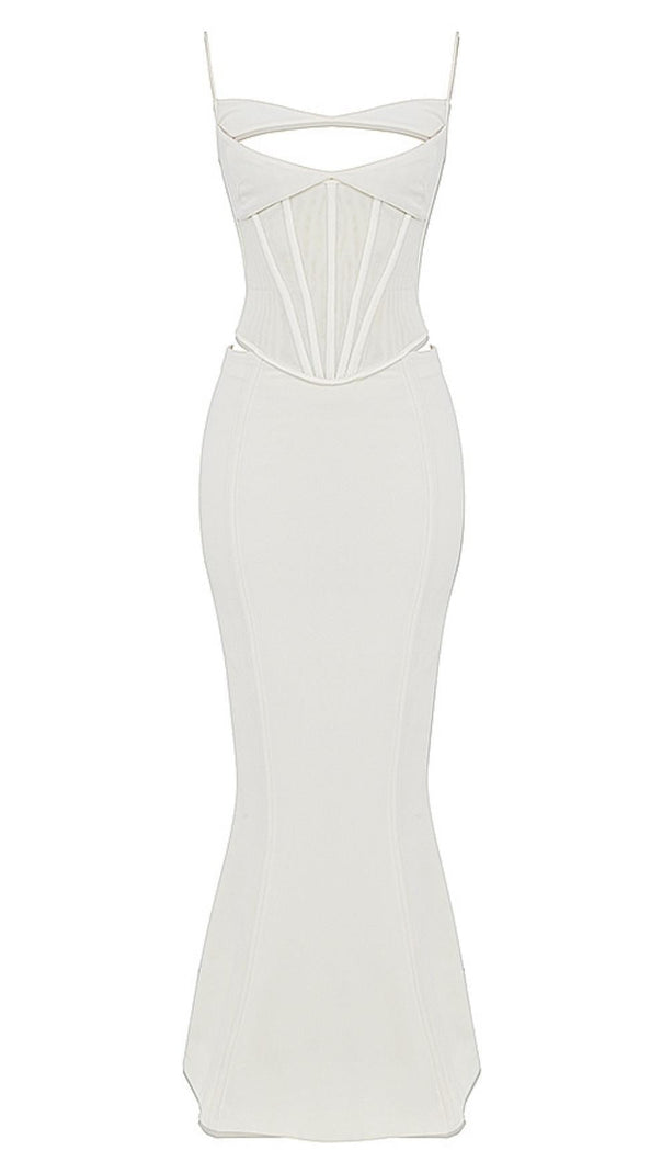 ABITO LUNGO CON CORSETTO BIANCO