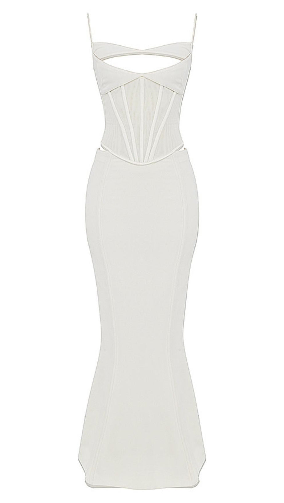 CORSET MAXI DRESS IN WHITE