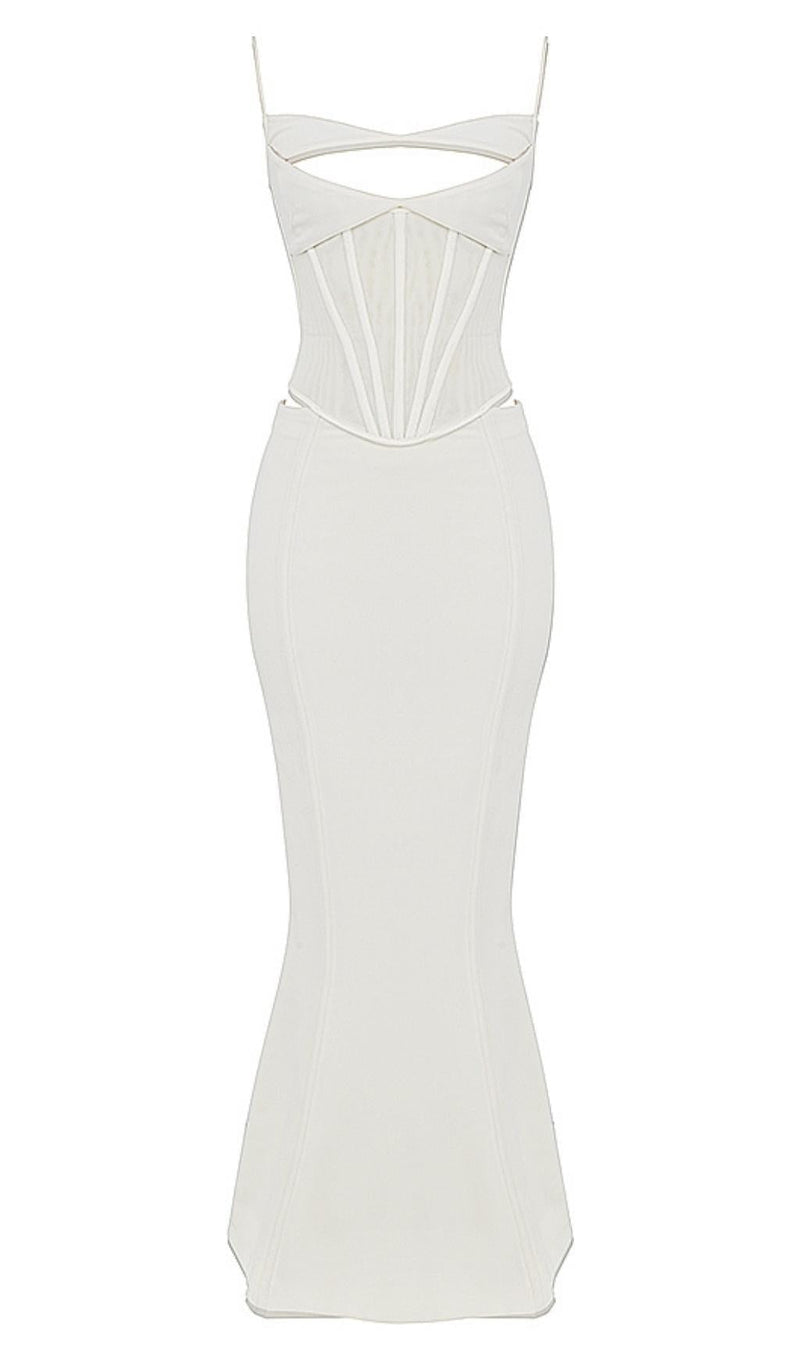 CORSET MAXI DRESS IN WHITE