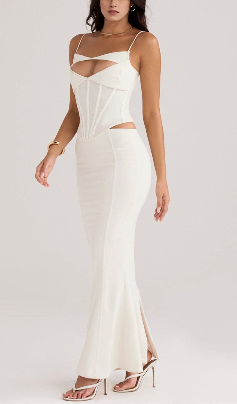 CORSET MAXI DRESS IN WHITE