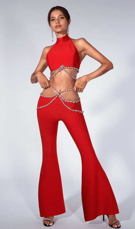 Calleigh Diamond Chain Halter Set