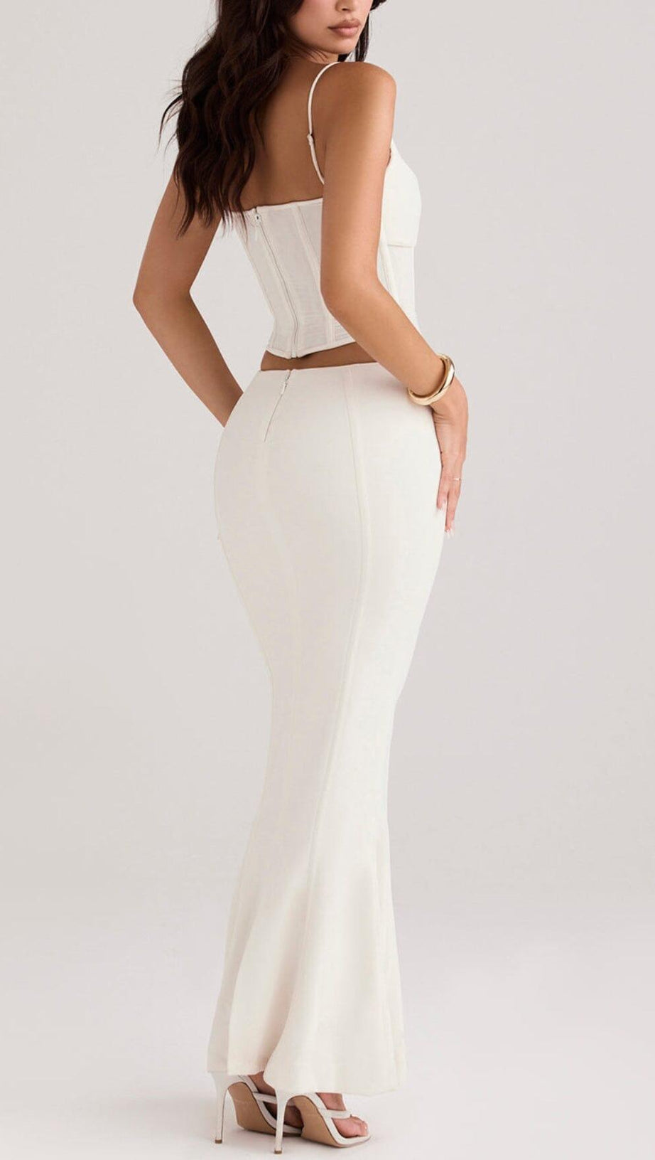 CORSET MAXI DRESS IN WHITE