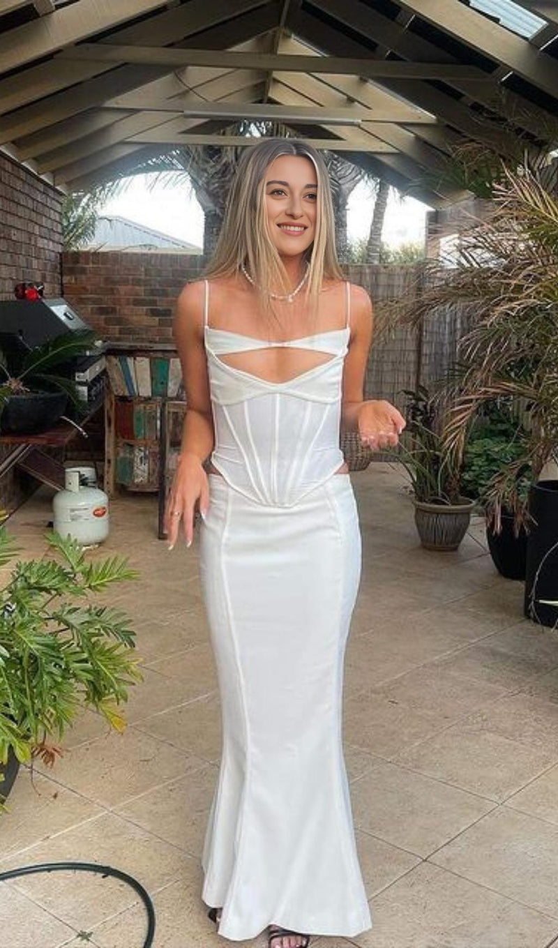 CORSET MAXI DRESS IN WHITE