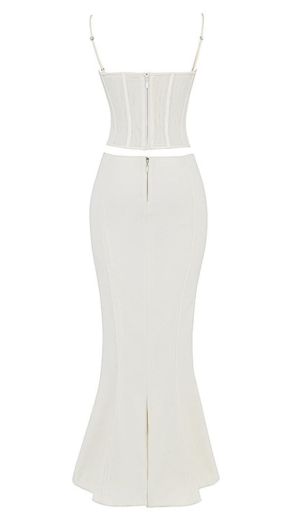 ABITO LUNGO CON CORSETTO BIANCO