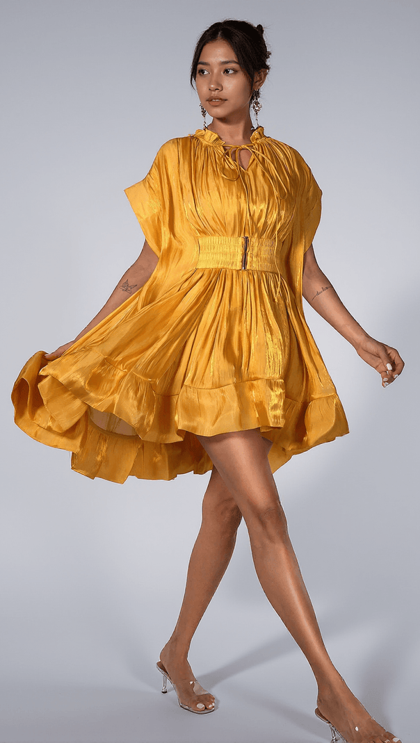 AIIZIE CALYSA 3D FLORAL RUFFLE MINI DRESS - product image