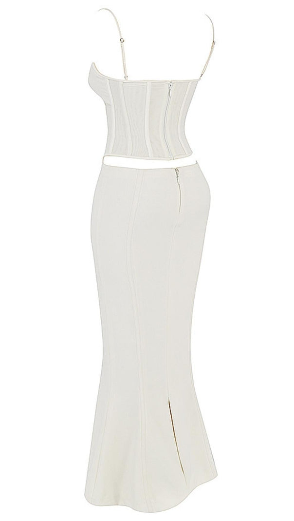 ABITO LUNGO CON CORSETTO BIANCO
