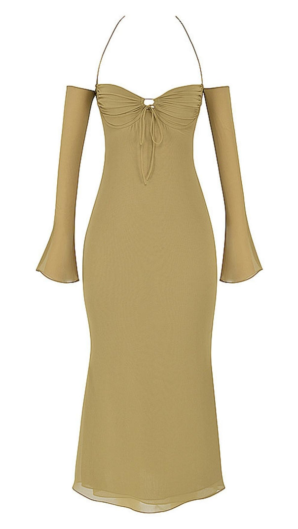 AIIZIE HALTER MIDI DRESS IN GREEN - product image