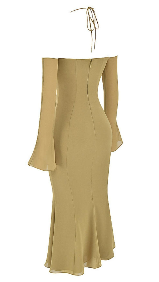 AIIZIE HALTER MIDI DRESS IN GREEN - product image