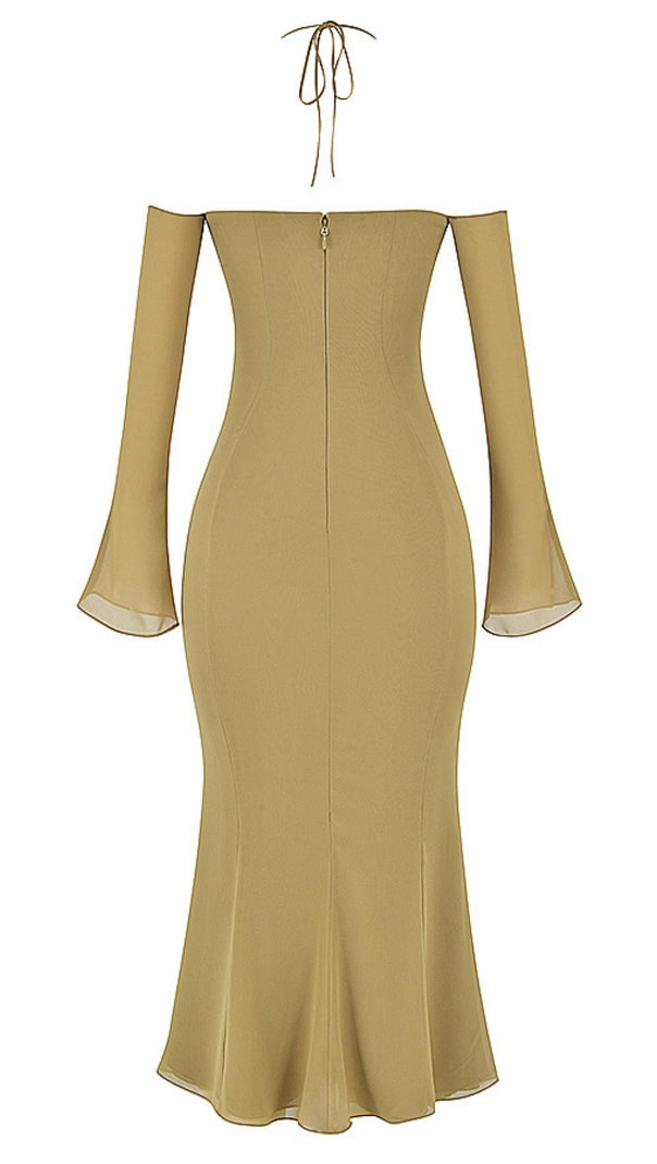 AIIZIE HALTER MIDI DRESS IN GREEN - product image