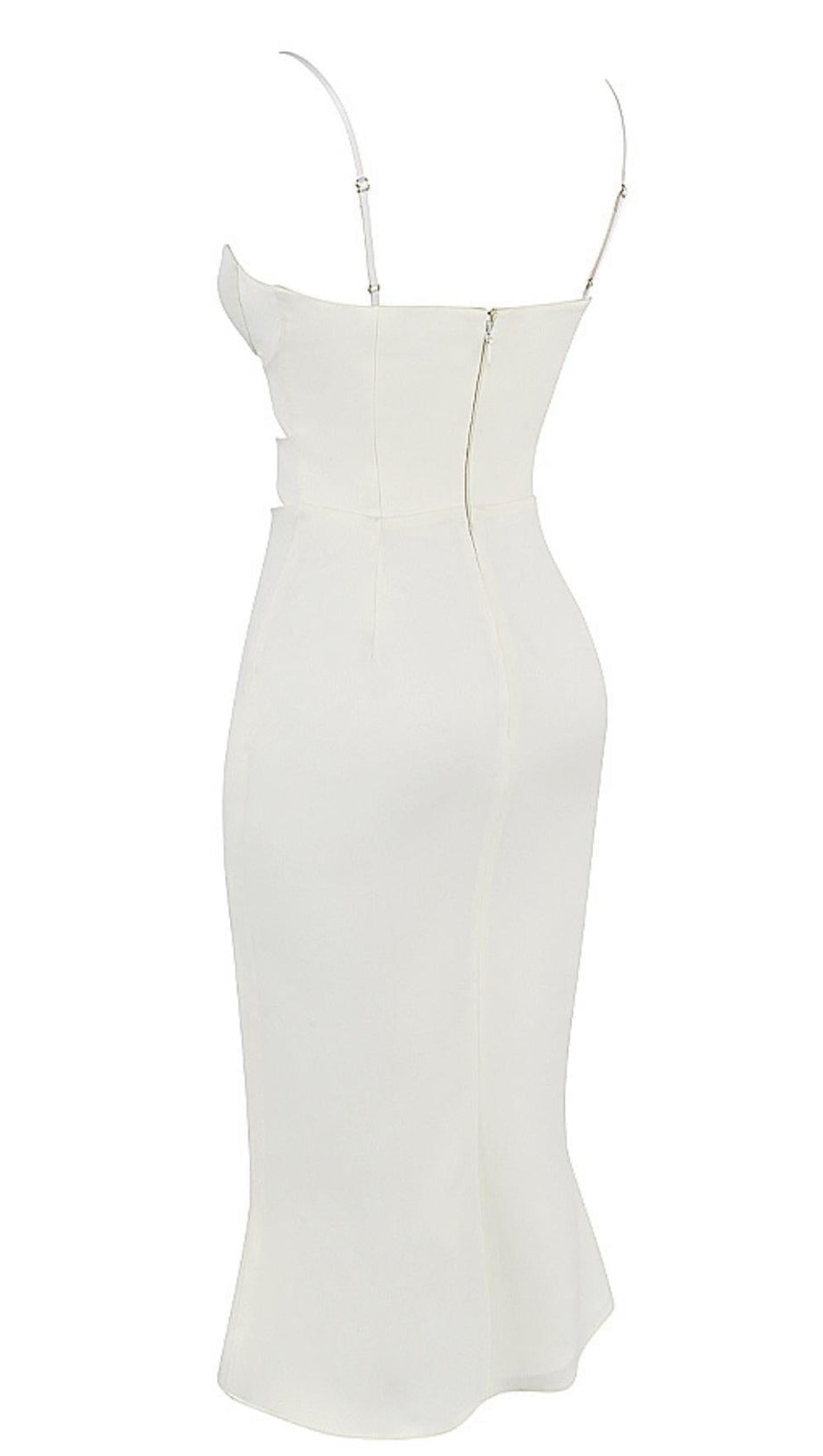 SATIN CUTOUT CORSET DRESS IN WHITE