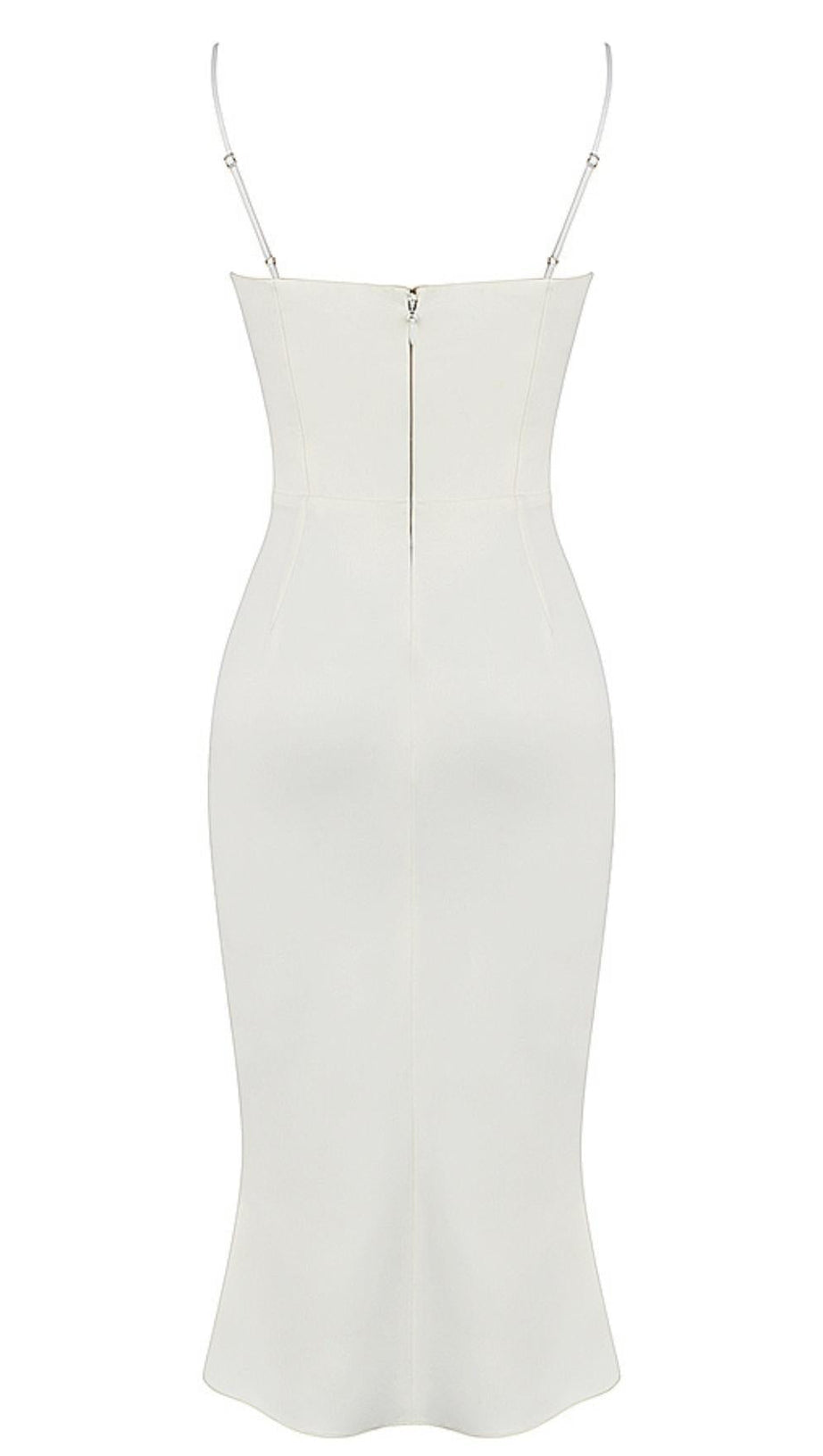 SATIN CUTOUT CORSET DRESS IN WHITE