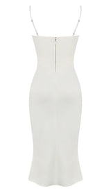 SATIN CUTOUT CORSET DRESS IN WHITE