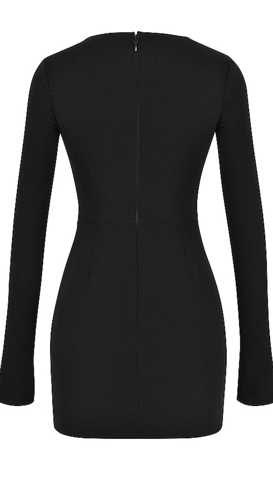 CLOSE-FITTING  MINI DRESS IN BLACK