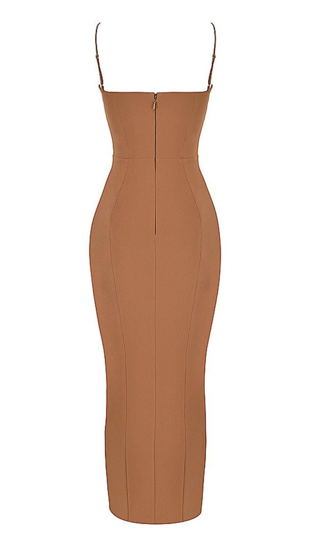 AIIZIE CORSET MAXI DRESS IN BROWN - product image