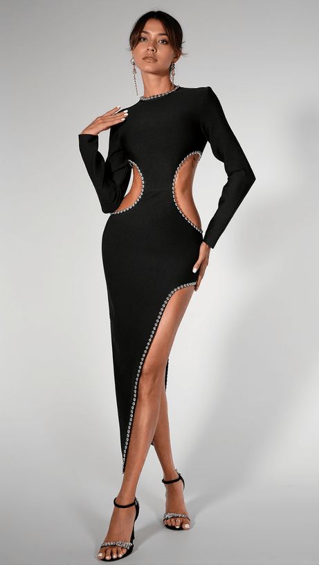 CAMERIN HEART CUTOUT BEAD DRESS