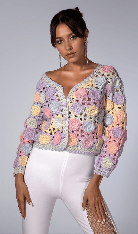 Camrynn Floral Crochet Sweater