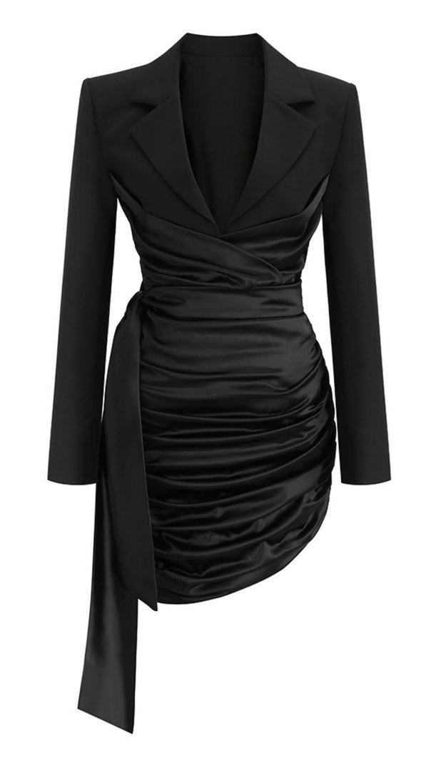 AIIZIE FOLD SUIT MIDI DRESS IN BLACK - product image