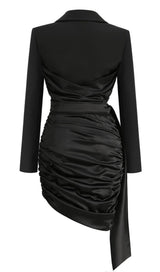 FOLD SUIT MIDI DRESS  IN BLACK