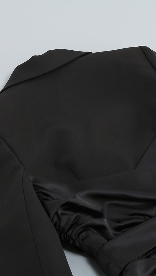 AIIZIE FOLD SUIT MIDI DRESS IN BLACK - product image