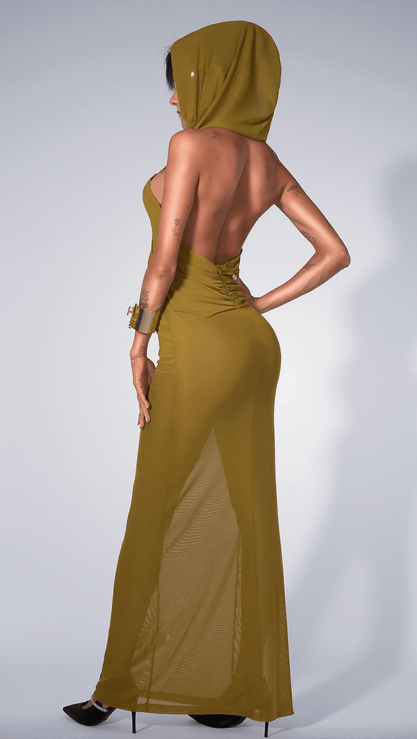 AIIZIE CARLEIGH RUCHE MAXI DRESS WITH HEADSCARF - product image
