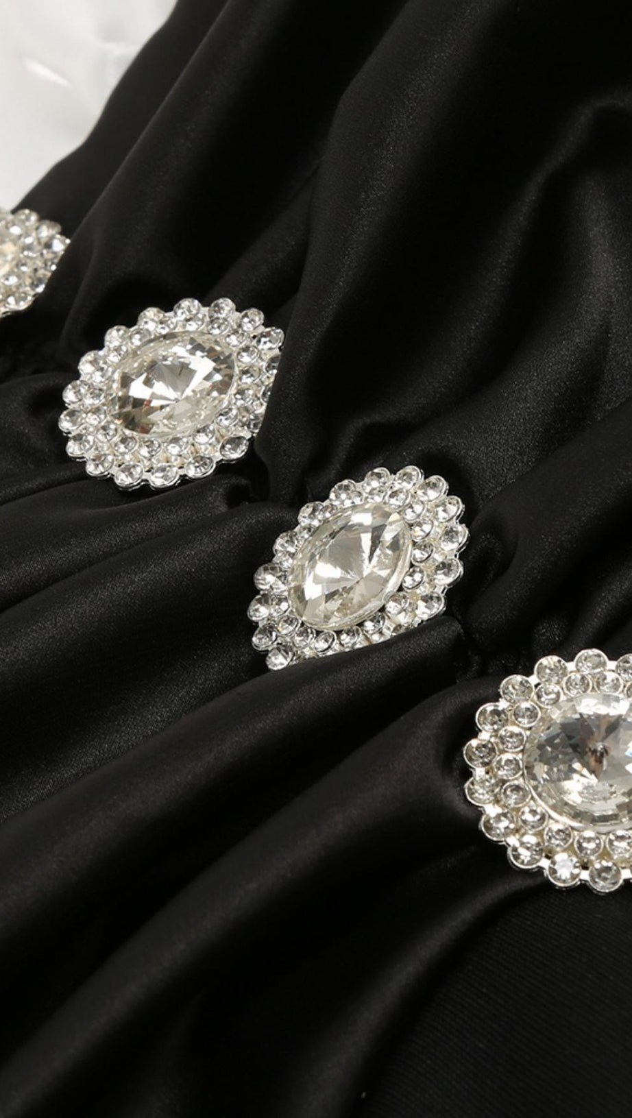 SLIT MIDI DRESS IN BLACK AND WHIRT