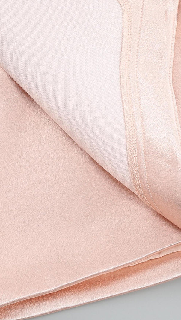 AIIZIE DRAPED STRAPLESS MINI DRESS IN PALE PINK - product image
