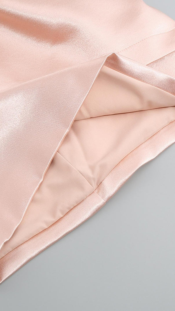 AIIZIE DRAPED STRAPLESS MINI DRESS IN PALE PINK - product image