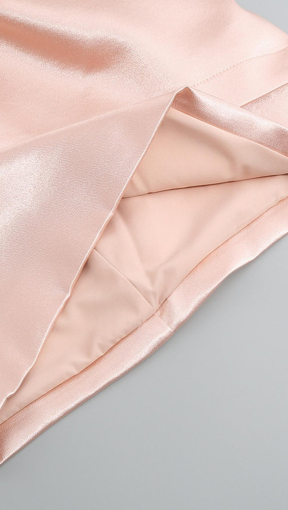 MINI ABITO DRAPPEGGIATO SENZA SPALLINE ROSA PALLIDO