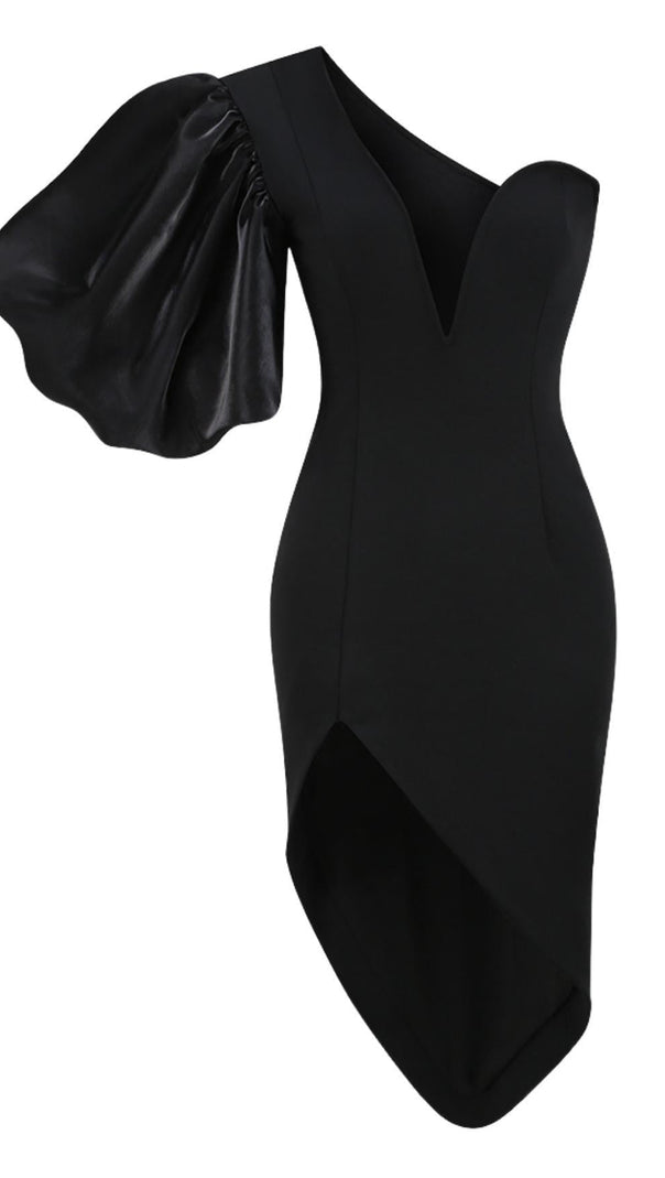 AIIZIE CUT OUT MIDI DRESS IN BLACK - product image