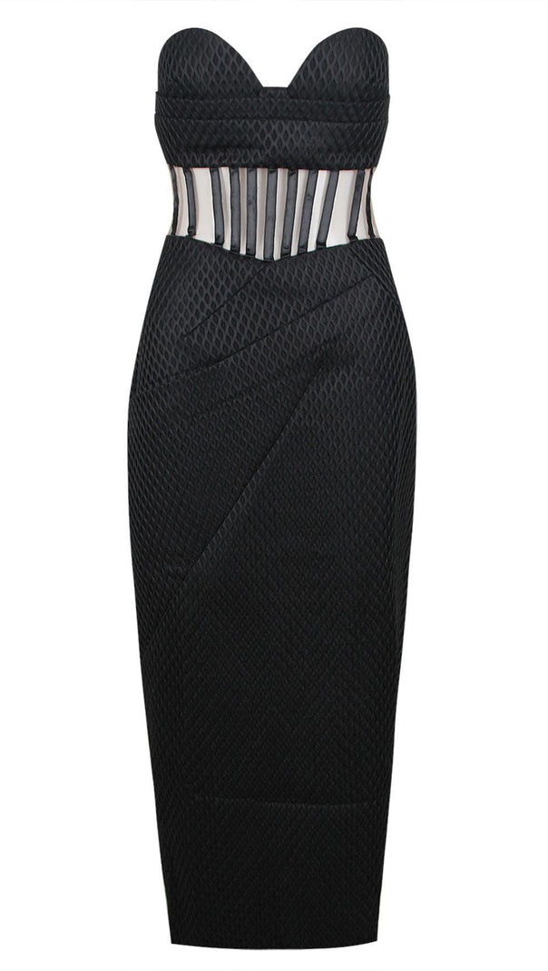 AIIZIE STRAPLESS CORSET DRESS IN BLACK - product image