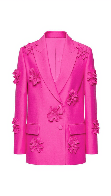Completo blazer con decorazioni floreali INDIANA in rosa shocking