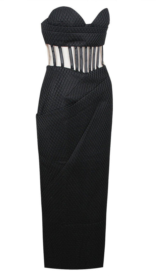 AIIZIE STRAPLESS CORSET DRESS IN BLACK - product image