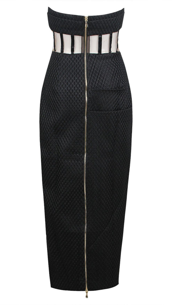 AIIZIE STRAPLESS CORSET DRESS IN BLACK - product image